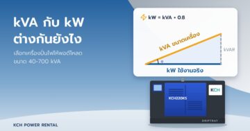 สามเหลี่ยมกำลังไฟ kVA kW kVAR และสูตร kW = kVA × 0.8 กับเครื่องปั่นไฟ KCH